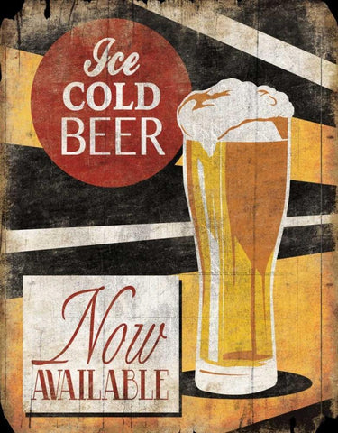 Ice Cold Beer White Modern Wood Framed Art Print with Double Matting by Grey, Jace