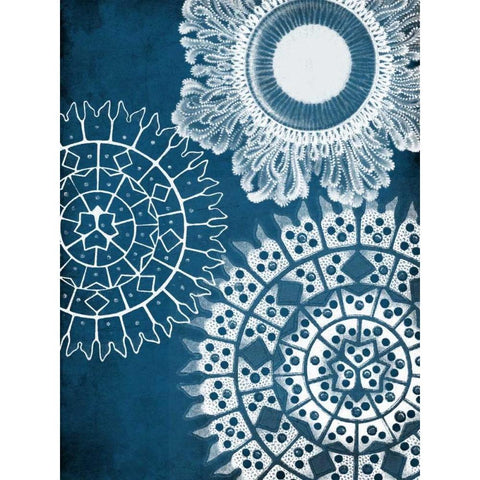 Blue Patterns Mate White Modern Wood Framed Art Print by Grey, Jace