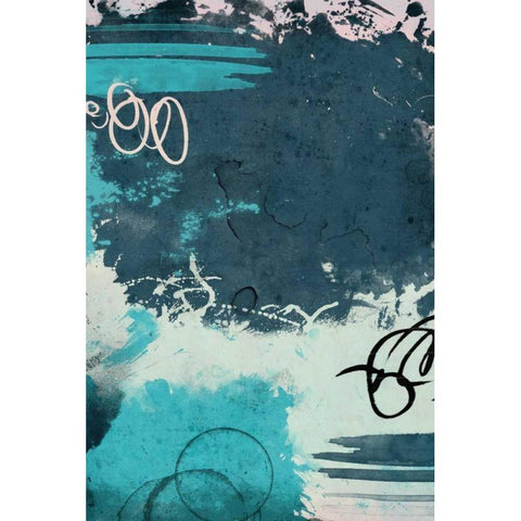 Blue abstract mate Black Modern Wood Framed Art Print by Grey, Jace