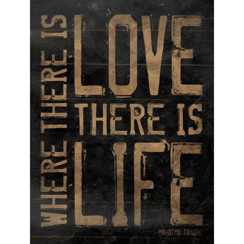 Love Life brown Gold Ornate Wood Framed Art Print with Double Matting by Grey, Jace