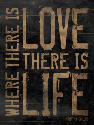 Love Life brown White Modern Wood Framed Art Print with Double Matting by Grey, Jace