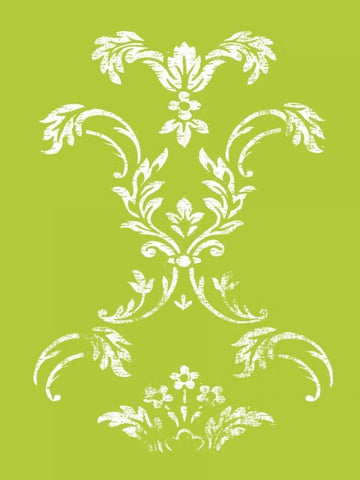 Lime pattern Black Ornate Wood Framed Art Print with Double Matting by Grey, Jace