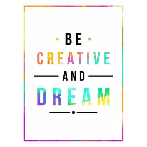 Be creative rainbow Black Modern Wood Framed Art Print by Grey, Jace