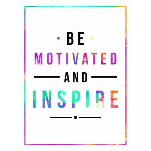 Be Motivated rainbow Black Modern Wood Framed Art Print with Double Matting by Grey, Jace