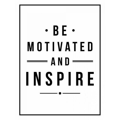 Be Motivated Black Modern Wood Framed Art Print with Double Matting by Grey, Jace