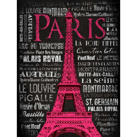 Paris Type White Modern Wood Framed Art Print by Grey, Jace