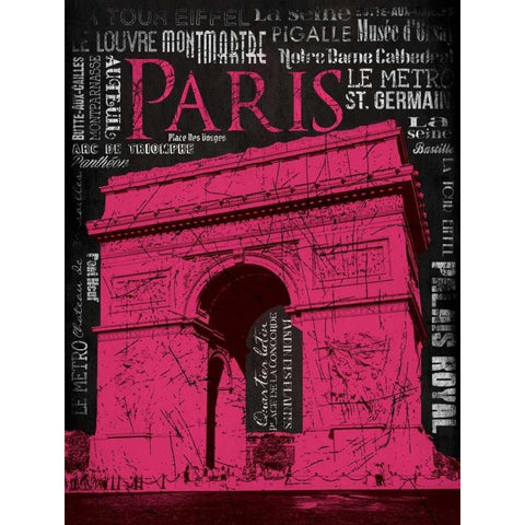 Paris Type 2 White Modern Wood Framed Art Print by Grey, Jace