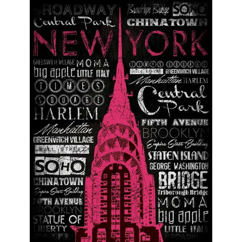 NY Type 2 White Modern Wood Framed Art Print by Grey, Jace