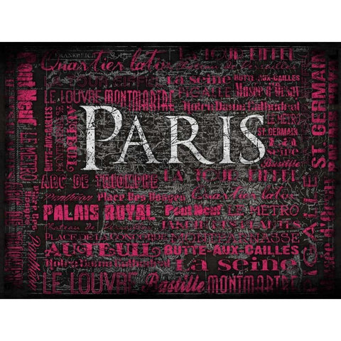 Paris Map Type 2 White Modern Wood Framed Art Print by Grey, Jace