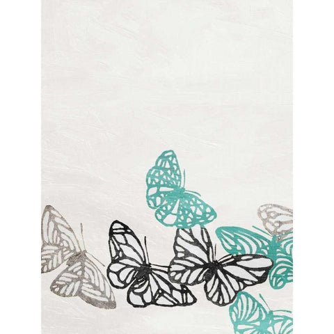 Butterflies 2 White Modern Wood Framed Art Print by Grey, Jace