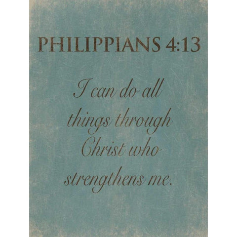 Philippians 413 Gold Ornate Wood Framed Art Print with Double Matting by Grey, Jace