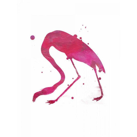 Flamingo splat Black Modern Wood Framed Art Print with Double Matting by Grey, Jace