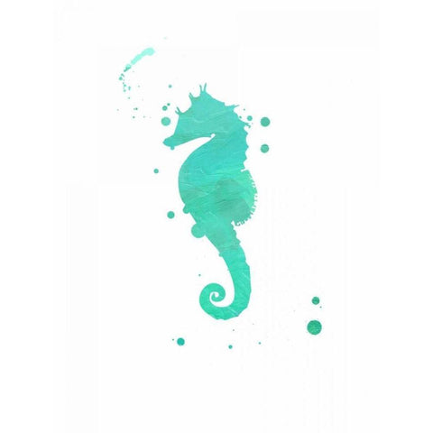 Seahorse splat White Modern Wood Framed Art Print by Grey, Jace