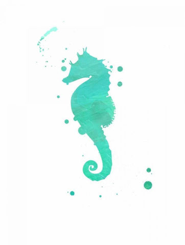 Seahorse splat White Modern Wood Framed Art Print with Double Matting by Grey, Jace