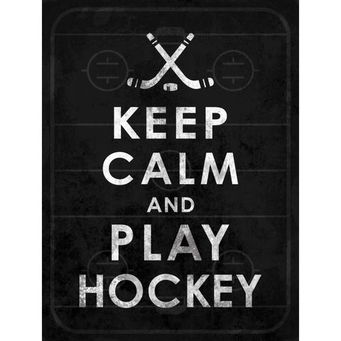 Keep calm Hockey 2 White Modern Wood Framed Art Print by Grey, Jace