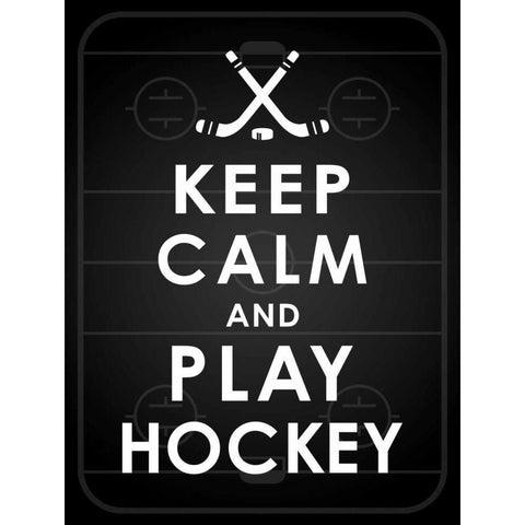 Keep calm hockey White Modern Wood Framed Art Print by Grey, Jace