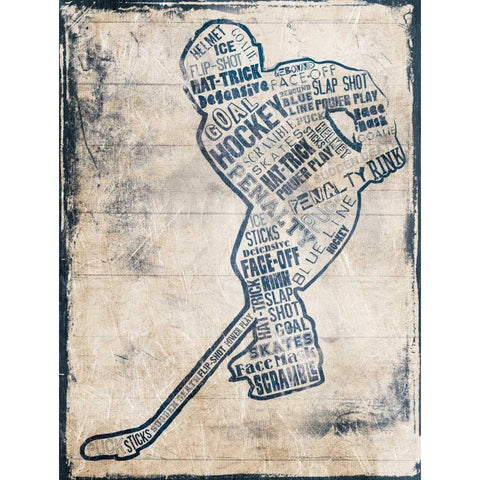 Hockey Type White Modern Wood Framed Art Print by Grey, Jace