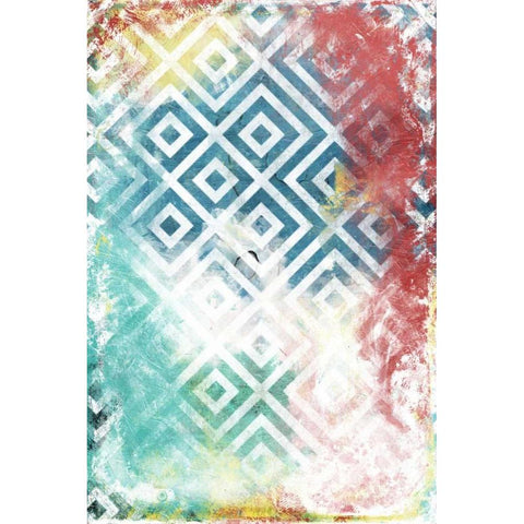 Happy cosmic pattern White Modern Wood Framed Art Print by Grey, Jace