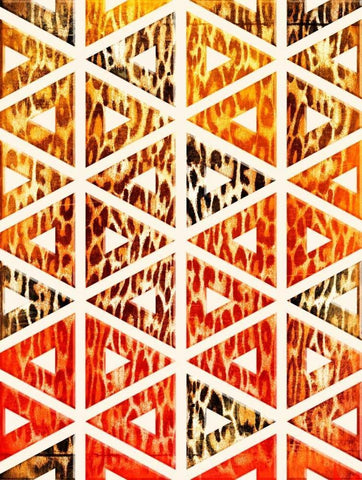 Triangular Animals Bright White Modern Wood Framed Art Print with Double Matting by Grey, Jace