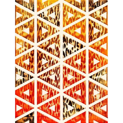 Triangular Animals Bright Black Modern Wood Framed Art Print with Double Matting by Grey, Jace