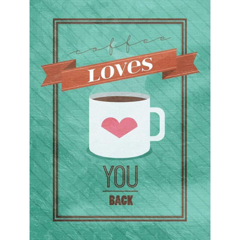 Coffee Loves Black Modern Wood Framed Art Print with Double Matting by Grey, Jace