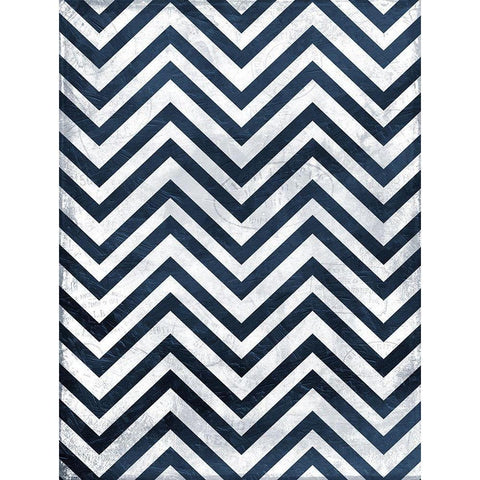 Indigo chev White Modern Wood Framed Art Print by Grey, Jace