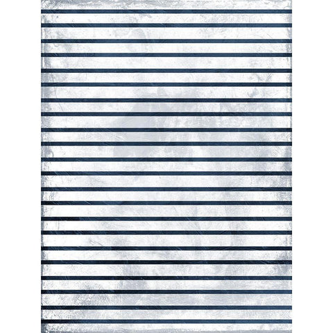 Indigo stripes Black Modern Wood Framed Art Print with Double Matting by Grey, Jace