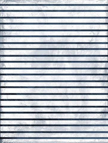 Indigo stripes White Modern Wood Framed Art Print with Double Matting by Grey, Jace