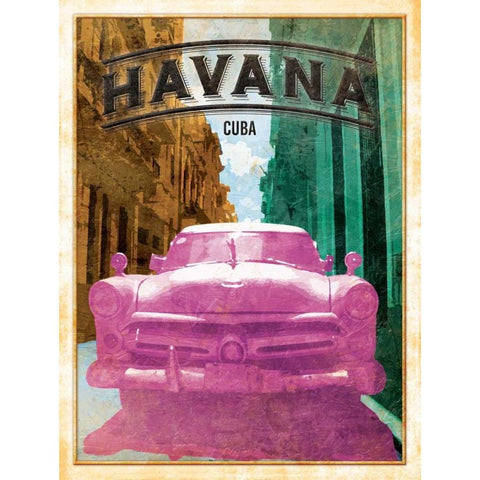 Havana Cover Gold Ornate Wood Framed Art Print with Double Matting by Grey, Jace