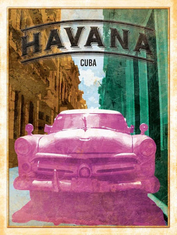 Havana Cover Black Ornate Wood Framed Art Print with Double Matting by Grey, Jace
