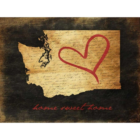 Home Sweet Home WA White Modern Wood Framed Art Print by Grey, Jace