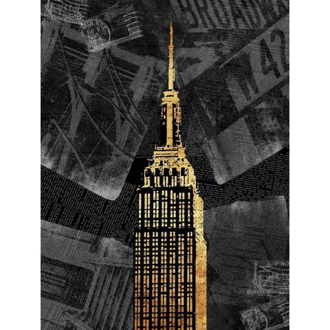Gold NY Black Modern Wood Framed Art Print by Grey, Jace