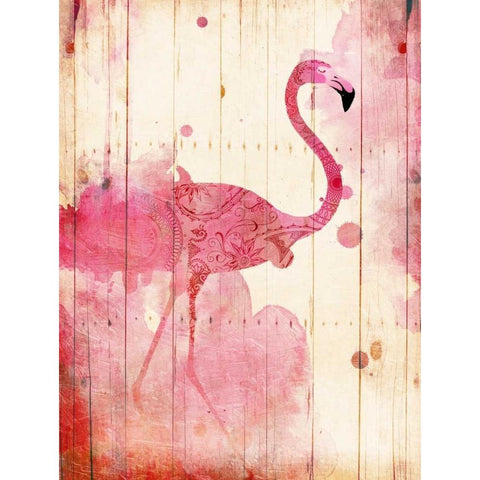 Flamingo Henna White Modern Wood Framed Art Print by Grey, Jace