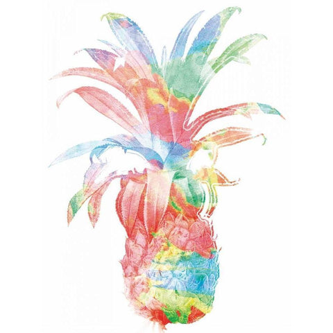 Colorful Pineapple Clean White Modern Wood Framed Art Print by Grey, Jace