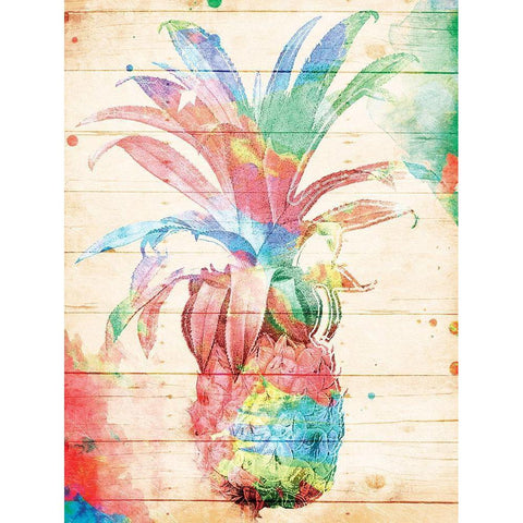 Colorful Pineapple Gold Ornate Wood Framed Art Print with Double Matting by Grey, Jace