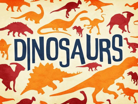 Dinosaurs Three Black Ornate Wood Framed Art Print with Double Matting by Grey, Jace
