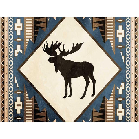 Moose Pattern Horizontal Gold Ornate Wood Framed Art Print with Double Matting by Grey, Jace