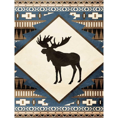 Moose Pattern Gold Ornate Wood Framed Art Print with Double Matting by Grey, Jace