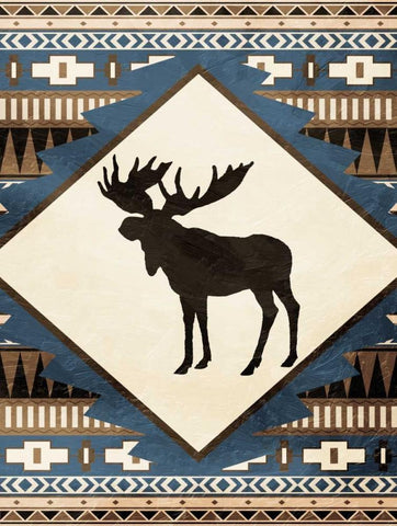 Moose Pattern White Modern Wood Framed Art Print with Double Matting by Grey, Jace