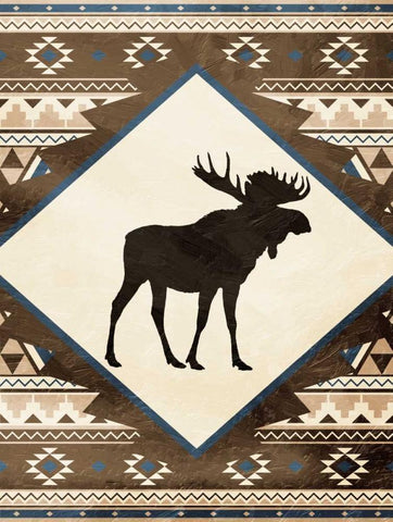 Moose Pattern Mate White Modern Wood Framed Art Print with Double Matting by Grey, Jace