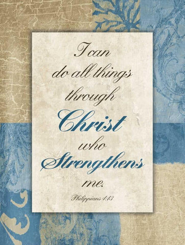 Christ Strength White Modern Wood Framed Art Print with Double Matting by Grey, Jace