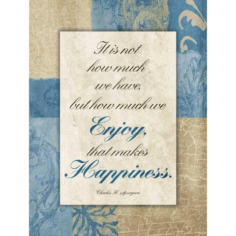 Enjoy Happiness Gold Ornate Wood Framed Art Print with Double Matting by Grey, Jace