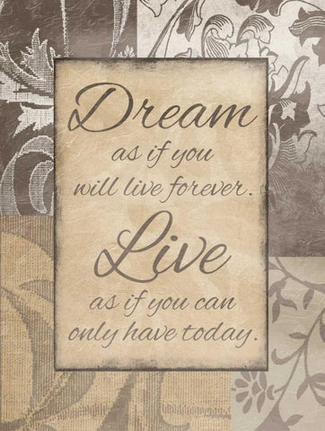 Dream Live White Modern Wood Framed Art Print with Double Matting by Grey, Jace