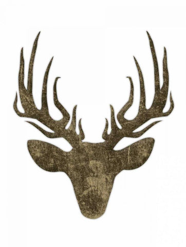 Aged Deer Mate Black Ornate Wood Framed Art Print with Double Matting by Grey, Jace