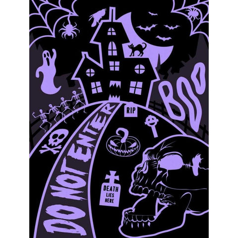 Haunted Fun House White Modern Wood Framed Art Print by Grey, Jace