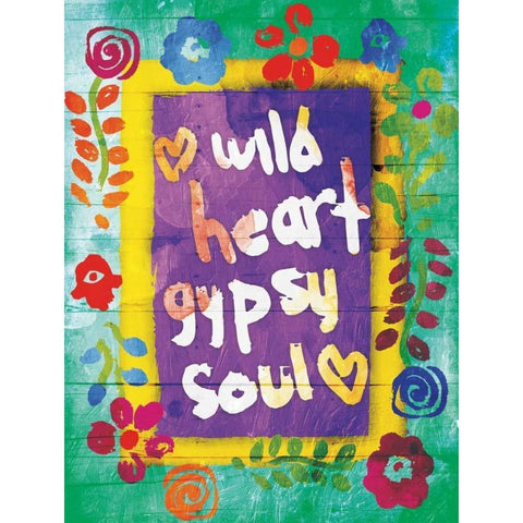 Gypsy Soul Black Modern Wood Framed Art Print with Double Matting by Grey, Jace
