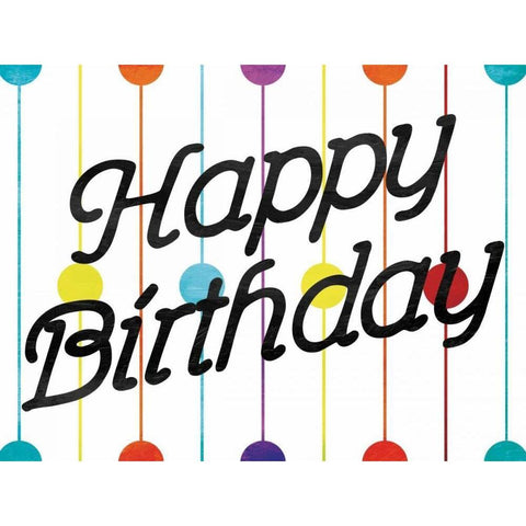 Happy Birthday Dots Gold Ornate Wood Framed Art Print with Double Matting by Grey, Jace