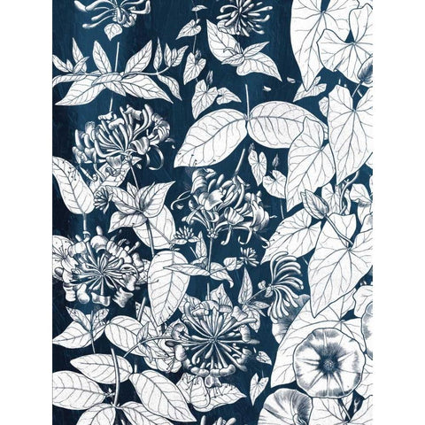 Floral Safari Black Modern Wood Framed Art Print with Double Matting by Grey, Jace