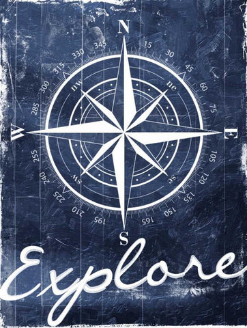 Explore Your Blue Black Ornate Wood Framed Art Print with Double Matting by Grey, Jace