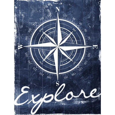 Explore Your Blue Black Modern Wood Framed Art Print by Grey, Jace